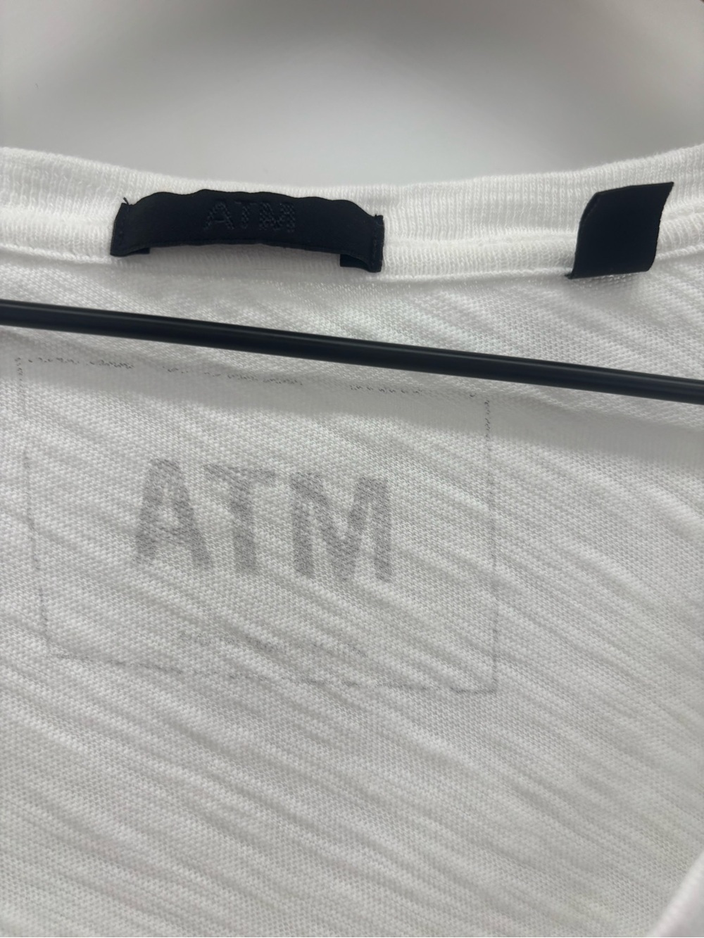ATM Anthony Thomas Melillo Slub Jersey Classic White V-Neck Short Sleeve Tee Med - Picture 2 of 9